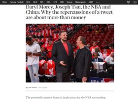 NBA,央視,中國,轉播,香港,反送中,The Athletic,PTT　圖／翻攝自PTT