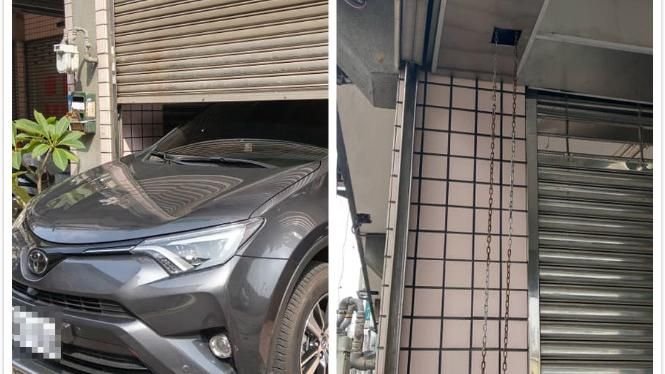 亂停車被關鐵門　車主竟拉鐵鍊落跑