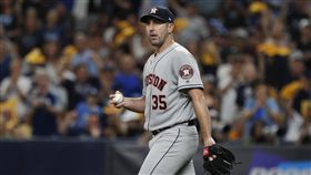 ▲韋蘭德（Justin Verlander）3.2局挨2轟失4分退場。（圖／美聯社／達志影像）