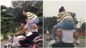 3貼狂飆「開腿坐他肩上」！傻妹馬路上狂慘叫　結局超療癒（圖／翻攝自YouTube）