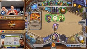 美國大學比賽中舉牌「Free HK」　暴雪轉彎：不處分
圖／翻攝自Hearthstone tournaments YouTube
https://www.youtube.com/watch?v=u_mmWMN6K40