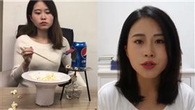 「辦公室小野」用啤酒罐製作爆米花。（圖／翻攝自微博）