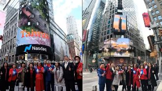 在紐約賀國慶！台灣登時代廣場大螢幕