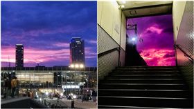 哈吉貝,颱風,日本,天空,火燒雲(圖/翻攝自Twitter/@Desu_unknown、Twitter/@BlakeMist)