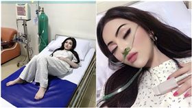 男友來探病！網美醫院「化全妝」迎接　網笑：還戴呼吸器耶（圖／翻攝自臉書）