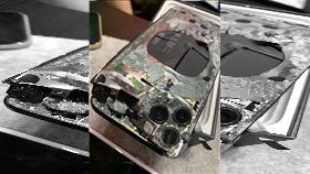 iPhone11 Pro,爆廢公社,Apple,手機,遺照,破碎,跳車,騎車, 圖／翻攝自爆廢公社臉書