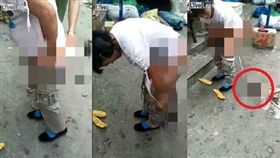 孕婦在路邊脫褲產子嚇壞眾人。（圖／翻攝liveleak）