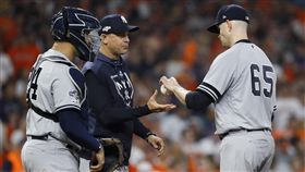 ▲洋基先發投手派克斯頓（James Paxton）疑似投球動作遭識破，僅投2.1局提早退場。（圖／美聯社／達志影像）