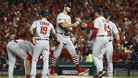 ▲紅雀先發投手杭森（Dakota Hudson）0.1局失7分。（圖／美聯社／達志影像）