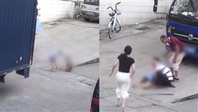 5歲童街上玩耍慘被貨車輾壓　司機發現真相淚崩：後照鏡裡沒東西(圖/梨視頻)