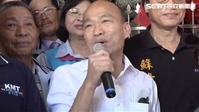▲韓國瑜抵達鵝鑾鼻保安宮參拜致詞