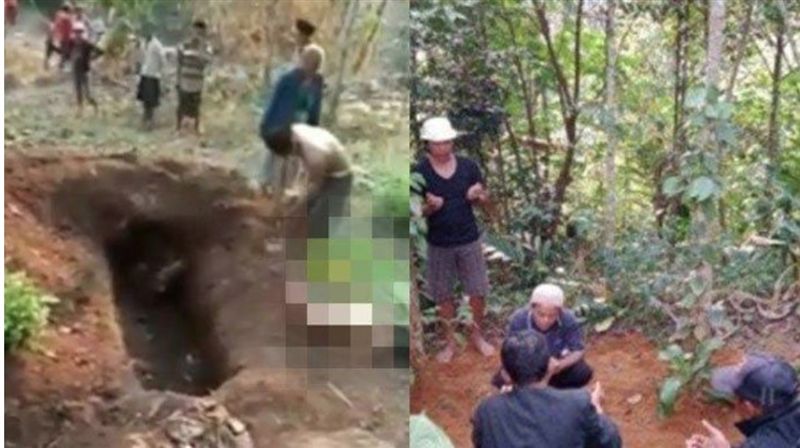 母病逝子思念成狂　竟挖墳取屍背回家