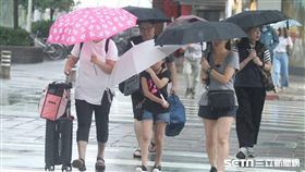 天氣,氣象,下雨,颱風,降雨,雨天,停班,停課,上班,上課,冒雨,雨傘,撐傘,淋雨,強風,豪雨（示意圖／邱榮吉攝影）