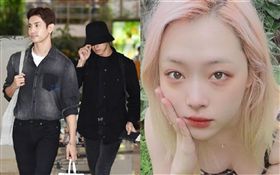 「東方神起」在回韓送師妹雪莉之後再度出國工作，鄭允浩在機場罕見戴起漁夫帽遮臉。翻攝微博