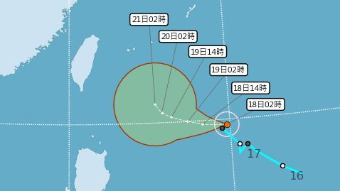 東北風影響早晚偏涼　浣熊路徑估偏西