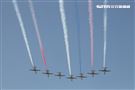 空軍雷虎小組以不同編隊高難度特技操演。（記者邱榮吉/攝影）