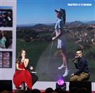 韓星潔西卡（Jessica）穿上性感紅色平口禮服來台舉辦「Jessica Jung Fan Meeting in Taipei」見面會。（記者邱榮吉/攝影）