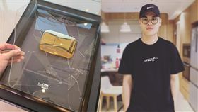 （圖／翻攝自聖結石臉書）YouTube,百萬訂閱,獎牌,砸爛