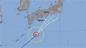 颱風浣熊正在日本九州東南海上，由西日本朝東日本的太平洋一側前進。（圖取自日本氣象廳網頁www.jma.go.jp）