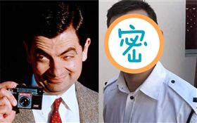 主演《豆豆先生》的羅溫·艾金森（Rowan Atkinson）所／26歲的兒子班傑明（Benjamin Atkinson）即將當上英國軍官，照片跟爸爸長一模一樣。(翻攝自推特、IMDB)