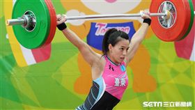 ▲郭婞淳在桃園全運會抓舉。（圖／記者林辰彥攝影）