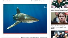 法國,游泳,大溪地,鯊魚。(圖/翻攝自nypost)