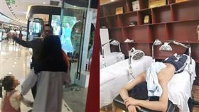 插隊,排隊,骨折,快餐(翻攝自微博)