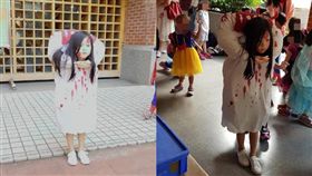 ▲女童被扮成貞子嚇歪同學。（圖／當事人授權提供）