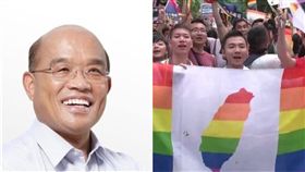 蘇貞昌談施行了五個月的同婚法，讓網友大為感動。（組合圖／資料照）