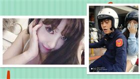 ▲民眾行經萬華發現員警公務車載妹，而眼尖的網友發現該名女子為屁蛋妹。（圖／翻攝自爆怨公社與臉書）