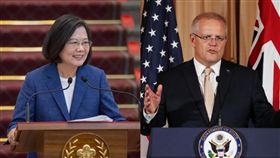 合成圖翻攝自蔡英文、澳洲總理史考特·莫里森（Scott Morrison ）
