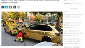 ▲德國保時捷Panamera因金色貼膜遭查扣（圖／翻攝DW.com）