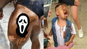 健美先生,健美比賽,美黑油,男童,撞上