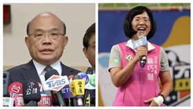 行政院長蘇貞昌，民進黨立委蘇巧慧。（組合圖／資料照，迷你足球協會提供）