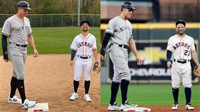 ▲綠灣包裝工葛拉罕（Jimmy Graham）和訓練師威爾（Nate Weir）神模仿法官和阿土伯。（圖／翻攝自Cut4）