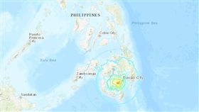 （圖／翻攝自USGS）菲律賓,地震,震央
