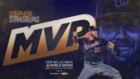 ▲史特拉斯堡（Stephen Strasburg）奪世界大賽MVP。（圖／翻攝自MLB推特）