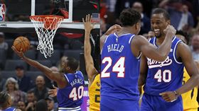 ▲巴恩斯（Harrison Barnes）致勝補籃，國王新球季開胡。（圖／美聯社／達志影像）