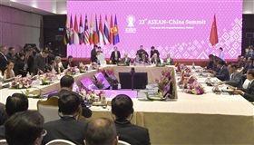 第35屆東南亞國家協會高峰會及相關會議2日到4日在曼谷北郊的IMPACT展覽中心舉辦。（共同社提供）