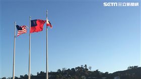 台灣、美國、國旗（記者陳建廷攝影）
