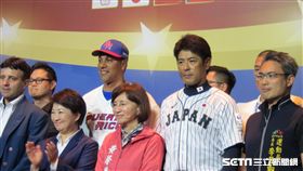▲洪一中盧秀燕稻葉篤紀Juan Gonzalez波多黎各日本隊中華隊世界棒球12強賽。（圖／記者蕭保祥攝影）