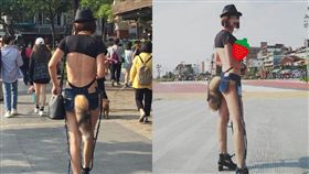 逛淡水捕獲裸背女！本尊辣曬「南半球」　網驚：快掉出來