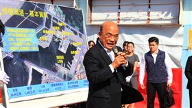 農委會推台中梧棲漁港改造  濱海藝術廣場動土農委會推動台中梧棲漁港改造，濱海藝術廣場改善工程5日動土，行政院長蘇貞昌（前）出席動土典禮時表示，漁港要拚國際化、發展觀光，讓遊客來到漁港消費，提升競爭力。中央社記者蘇木春攝　108年11月5日