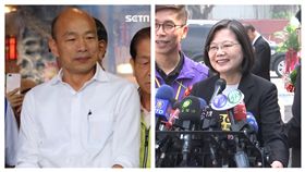 國民黨總統參選人韓國瑜，總統蔡英文。（組合圖）