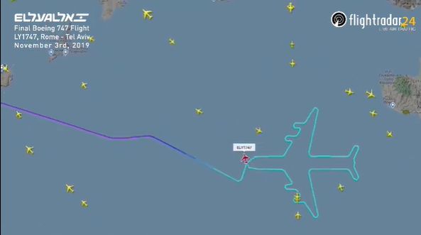 以航波音747最後飛行　上空畫輪廓