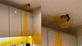 果汁機噴上天「衝破天花板」萬人笑爆