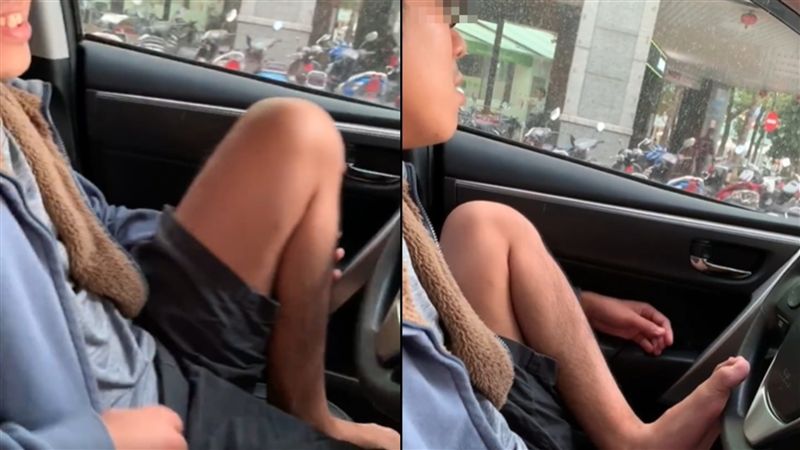 向兒炫技用腳開車　白目尪：又不犯法