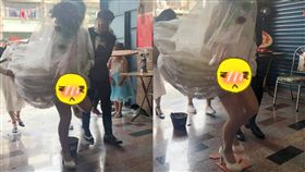 新娘,新郎,緊張,伴娘,婚紗,過火爐,踩瓦片,美腿