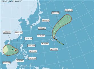 雙颱共舞！輕颱娜克莉滯留打轉