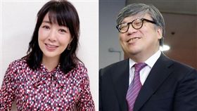51歲的日本女藝人、1980年的玉女偶像菊池桃子（左）4日再婚，嫁給60歲的經濟產業省的經濟產業政策局長新原浩朗（右）。